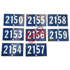 Enamel Door Number Signs, Vintage French Garden Gatepost Number Plaque 2202-2299