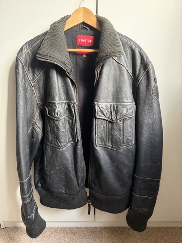 Firetrap men leather bomber - men's,