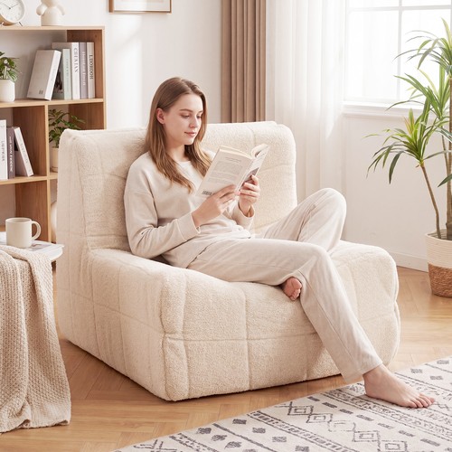 White comfy lounge chair soft - comfy,
