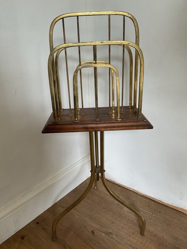 Vintage brass and mahogany - and,