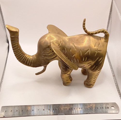 Vintage brass elephant with - vintage,