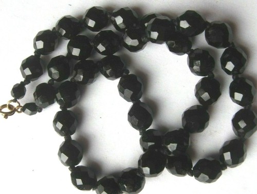 Vintage knotted jet faceted - vintage,