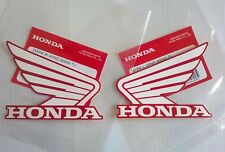 Honda GENUINE Wing Fuel Tank Decal Wings Sticker 80mm WHITE + RED *UK STOCK*