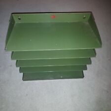 Veteran Series Vintage Green Metal Shelves Industrial Filing Tray