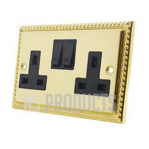 Amp wall double plug - double, socket