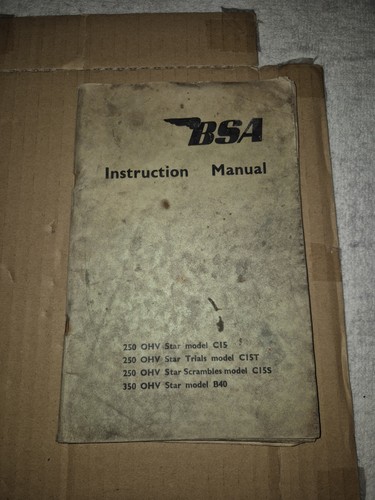 Vintage bsa instruction manual - instruction,