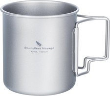 Boundless Voyage Camping Cookware 420ml Titanium Camping Pot with Lid Foldable