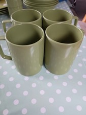 4 Retro Melamine Melaware mugs advacardo Green