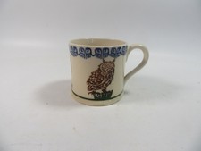 Brixton Pottery Owl Mug Handmade in England , 7cm high .Small chip on outer base
