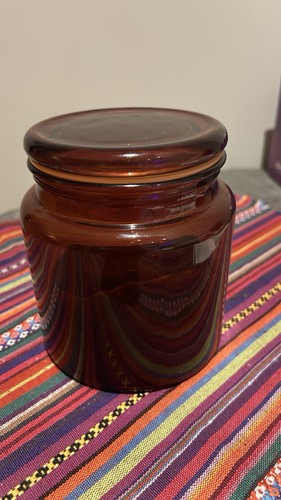 Amber glass storage jar - storage,
