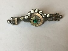 Stunning Antique Victorian Sweetheart,Bar Brooch Flowers,Silver & 9ct Gold