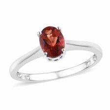Red Andesine Solitaire Ring in