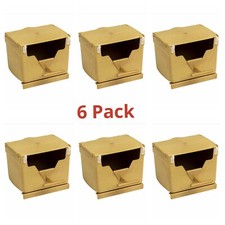 6 x PLASTIC FINCH NEST BOX WITH HOOKS Front & Back Exotic Finches Wide Openings