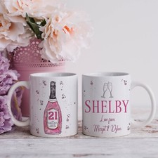 Personalised birthday mug 21st - mug,