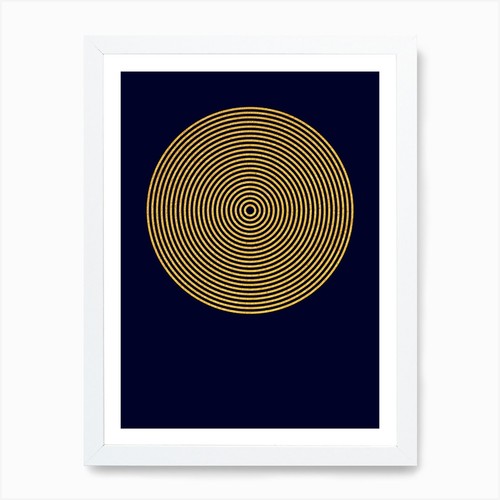 Parallel gold circle art print - gold,