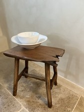 Wooden Stool Rustic French Vintage 