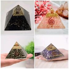 Orgonite Pyramid 4pc Evil Eye Protection Fortune Healing Luck Wealth Positive