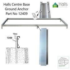 Old Halls Greenhouses Centre Steel Base Ground Foundation Anchor in Aluminium