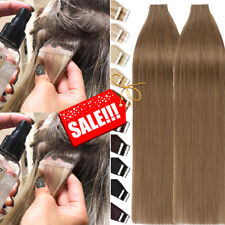 Seamless Tape In 100% Real Remy Human Hair Extentions Full Head Thick Straight
