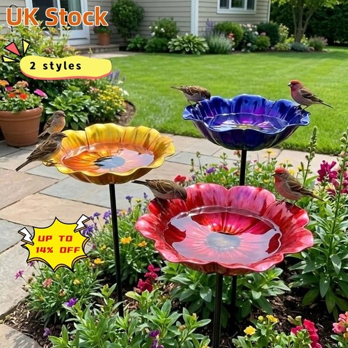 Bird bath stake handmade metal - stake,