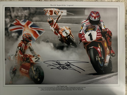 Carl fogarty signed - fogarty, 16x12