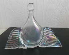 STEVEN NEWELL iridescent glass SCENT BOTTLE signed studio wings perfume British