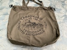 CAMPOMAGGI Khaki Green 100% Genuine Designer Cotton Canvas Handbag Dust Bag