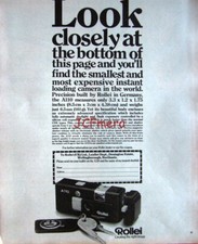 Vintage 1976 'Rollei A110 Instant' Camera ADVERT PRINT