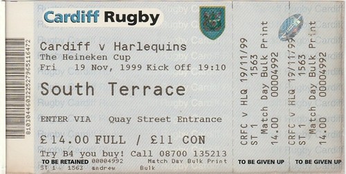 1999 heineken cup - cup, rugby