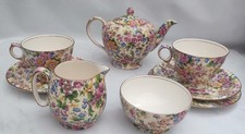 ROYAL WINTON CHEADLE CHINTZ PART TEA SET TEAPOT, MILK JUG, CUP SAUCER & PLATE 