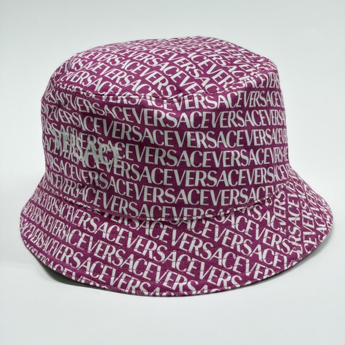 Versace logo print bucket hat - logo,