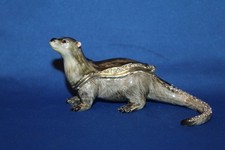 OTTER JEWELLED AND ENAMELLED TRINKET BOX BY JULIANA