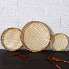 Bamboo Round Serving Tray Hand