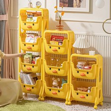 123CM 4-Tier Kids Toy Storage Rack Shelf Organizer Playroom Storage Unit