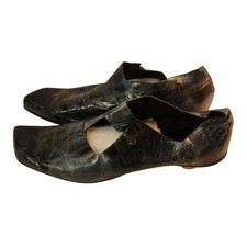 Cydwoq Black Leather Square Toe Mary Jane Flats - Women's Shoes Size 10 (40 EU)