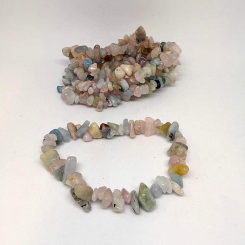 Morganite chip bracelet - morganite,