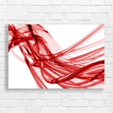 Abstract Wire Flow Red Canvas