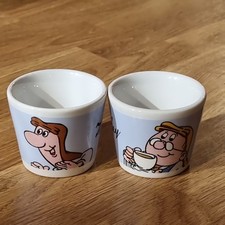 Tetley Tea Folk. 2x Egg Cups Gaffa and Sydney.