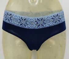 La Senza Navy Contrast Lace Trim Hiphugger Knickers/Briefs - Sizes S to XL