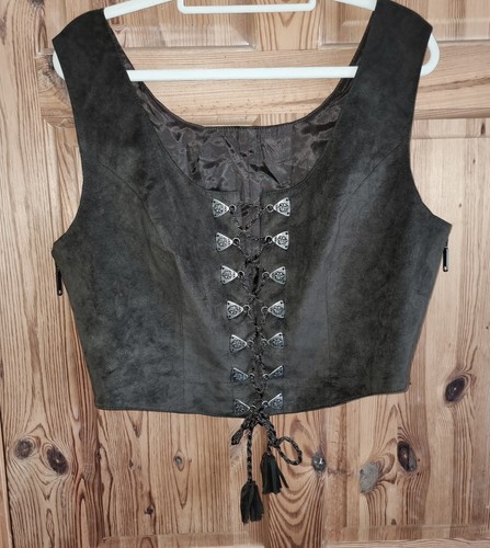 Vintage crop vest bodice faux - bodice,