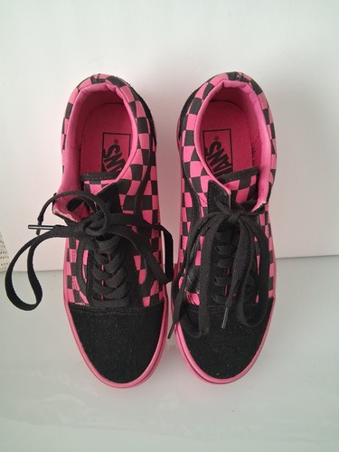 Pink black checkered - vans, old