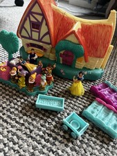 Polly Pocket Disney Snow White Seven Dwarfs Vintage Cottage Bluebird Toy Playset