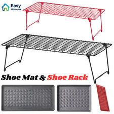 IKEA Shoe Rack Storage Organizer & Non-Slip Shoe Mat Waterproof Plastic Tray