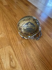 SIGNED HoF Running Back Mini HELMET 12 Jim Brown Sanders Emmitt Csonka + JSA LOA