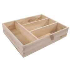 Wooden Cutlery Tray /Empty Drawer Insert Organizer Utensil Holder /4 Compartment