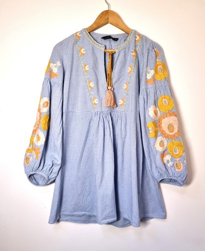 Zara tunic top - l, blue