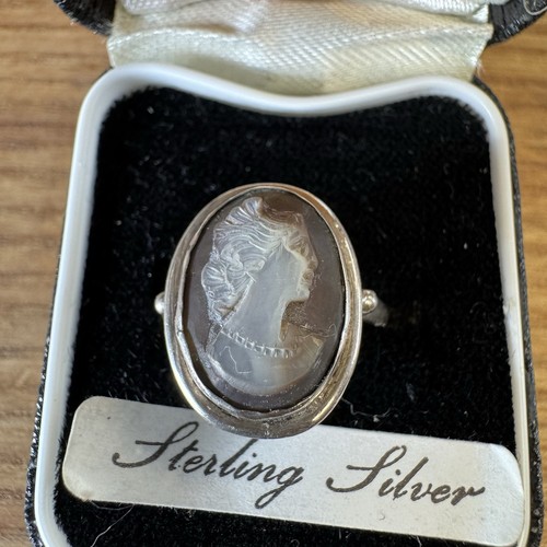 Vintage silver intaglio cameo - vintage,