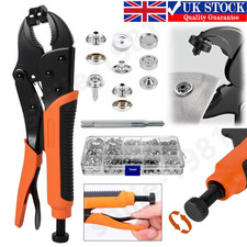 176pcs Heavy Duty Snap Fasteners Pliers Press Studs Kit Leather Button Tool UK