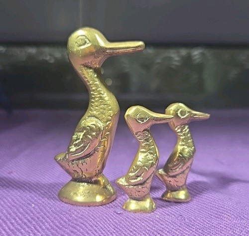 Vintage solid brass duck - solid,