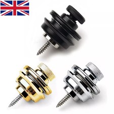 Guitar Strap Locks - 1-2x Heavy Duty Locking System Guitar - Chrome, Black, Gold